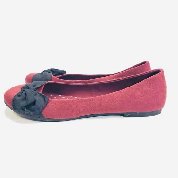 SO Authentic American Heritage Women’s Ballet Flats Size 9 Maroon w/ Black Bows - Picture 7 of 14